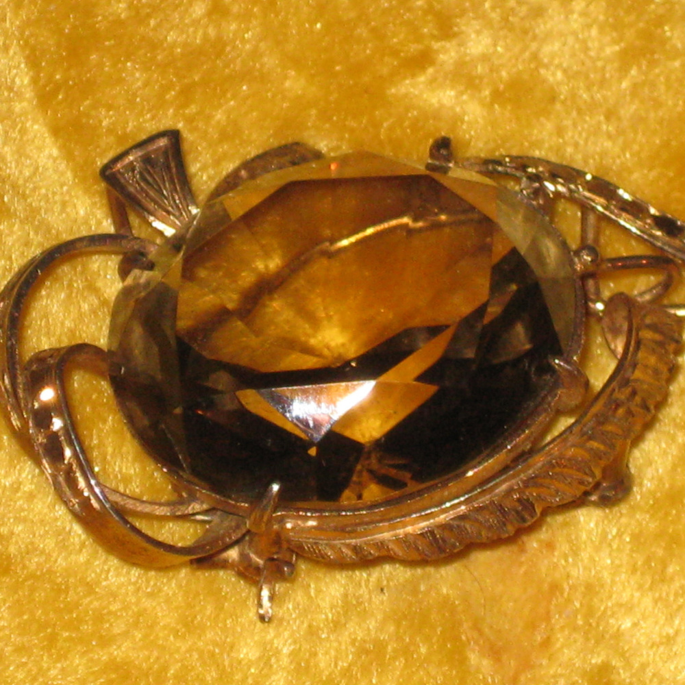silver amythyst brooch pin